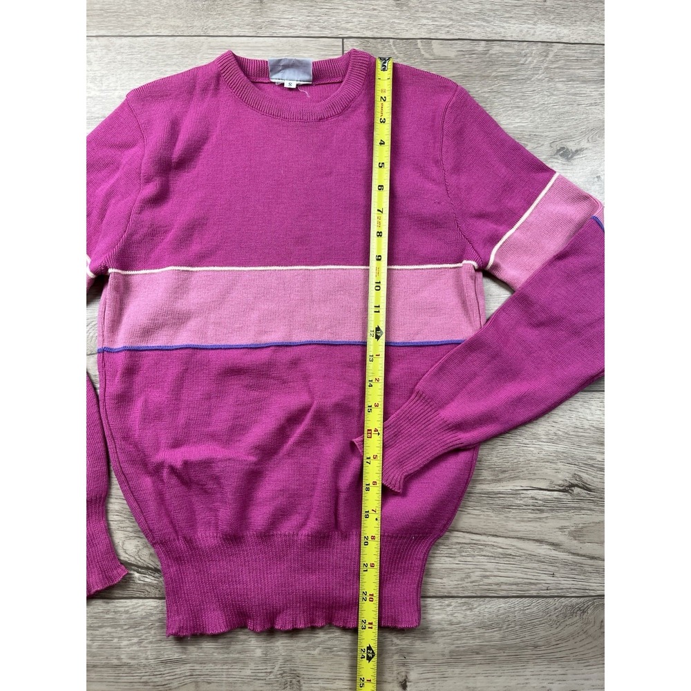 Vintage Meister Sweater Women's Size Small New Wool Stripe Ski Pink Retro - Picture 4 of 9